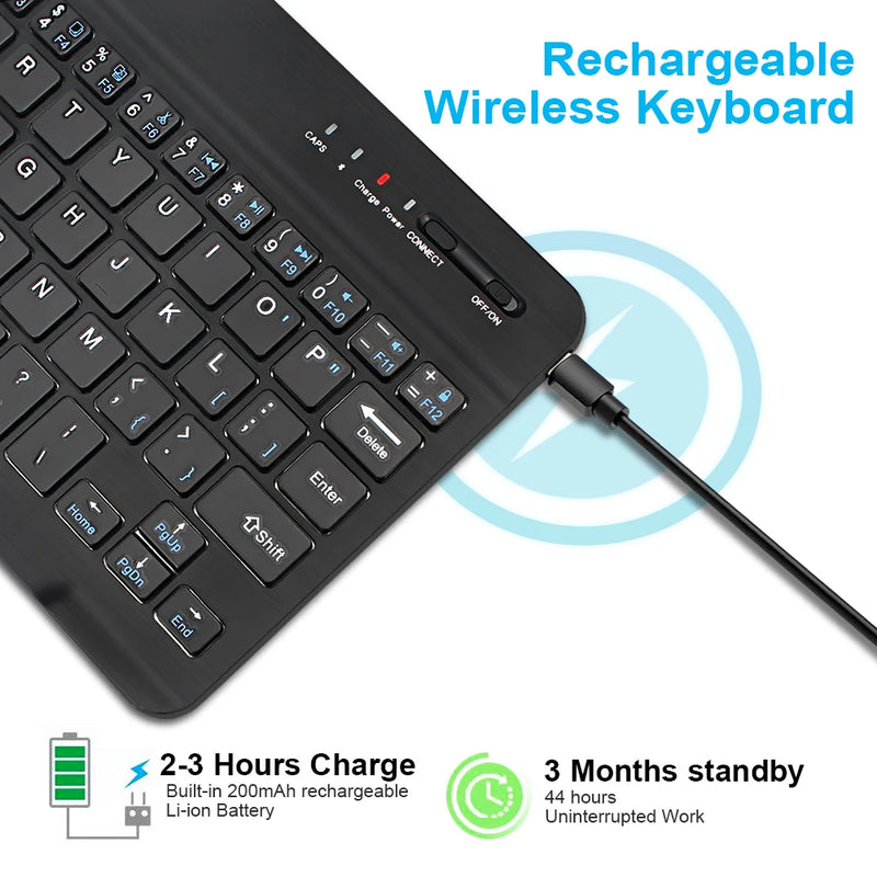 Teclado sem fio Bluetooth Mini para Android, iOS, Windows