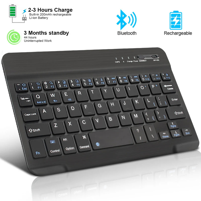 Teclado sem fio Bluetooth Mini para Android, iOS, Windows